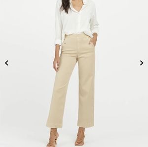 Spanx Stretch Twill Cropped Wide Leg Pant - Petite Small